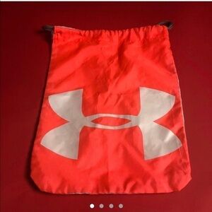 Orangey pink and white drawstring gym bag🧡🤍​​​​​​​​​​​​​​​​​​​​​​​​